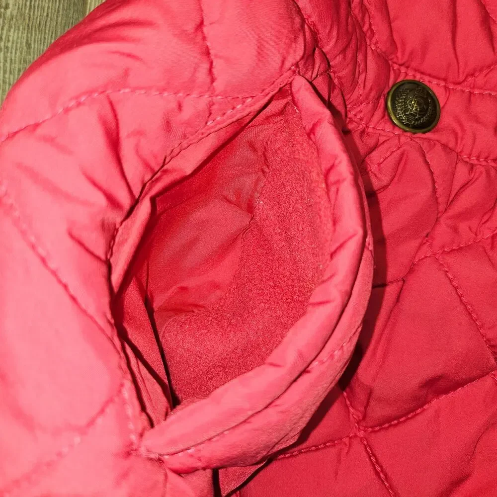 RALPH LAUREN QUILTED JACKET – GIRLS 4T – BRIGHT PINK – DOUBLE‑BREASTED